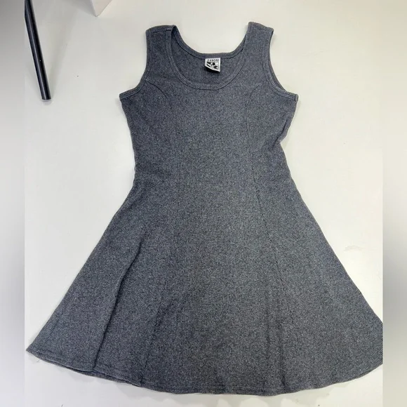 Vintage 90s Zaloni by Jalate Ribbed Tank Swing Dress Size Small Gray - Picture 9 of 13
